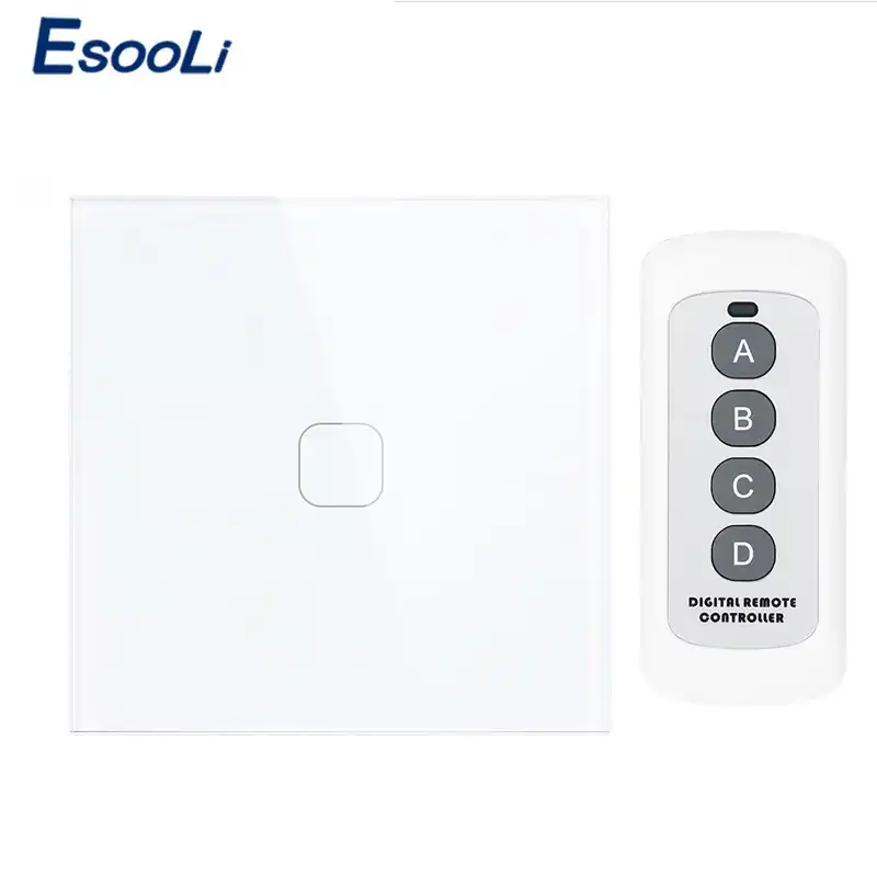 Esooli Eu Uk Standard Wireless Remote Control Light Touch Switches Remote Control Wall Switch Home Automation Touch Switch