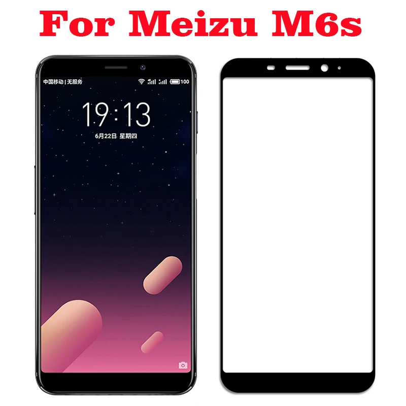 Закаленное стекло с полным покрытием для Meizu M6s защита экрана защитная