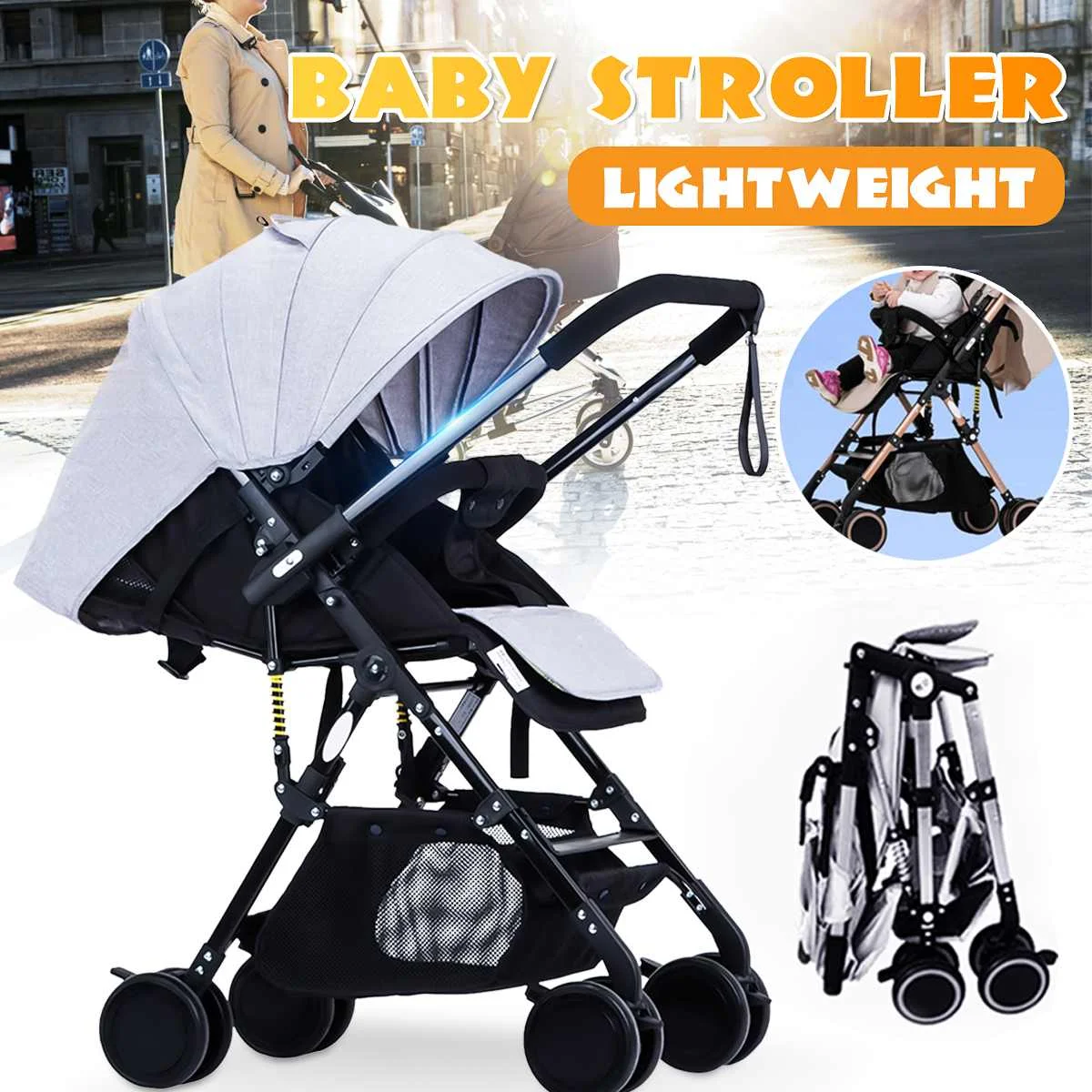 

Baby Stroller Plane Lightweight Portable Travelling Children Pushchair 2 In 1 High Landscape Folding Stroller Newborn Stroller