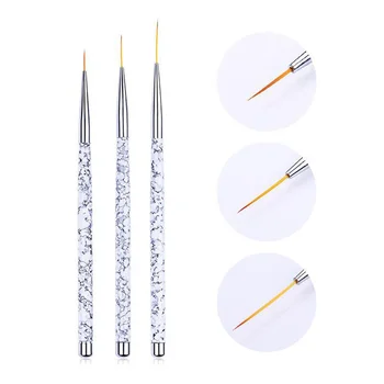 

3 Pcs/Set Nail Art Liner Painting Pen 3D Tips DIY Acrylic UV Gel Brushes Drawing Flower Line Grid Manicure Tool Accessories
