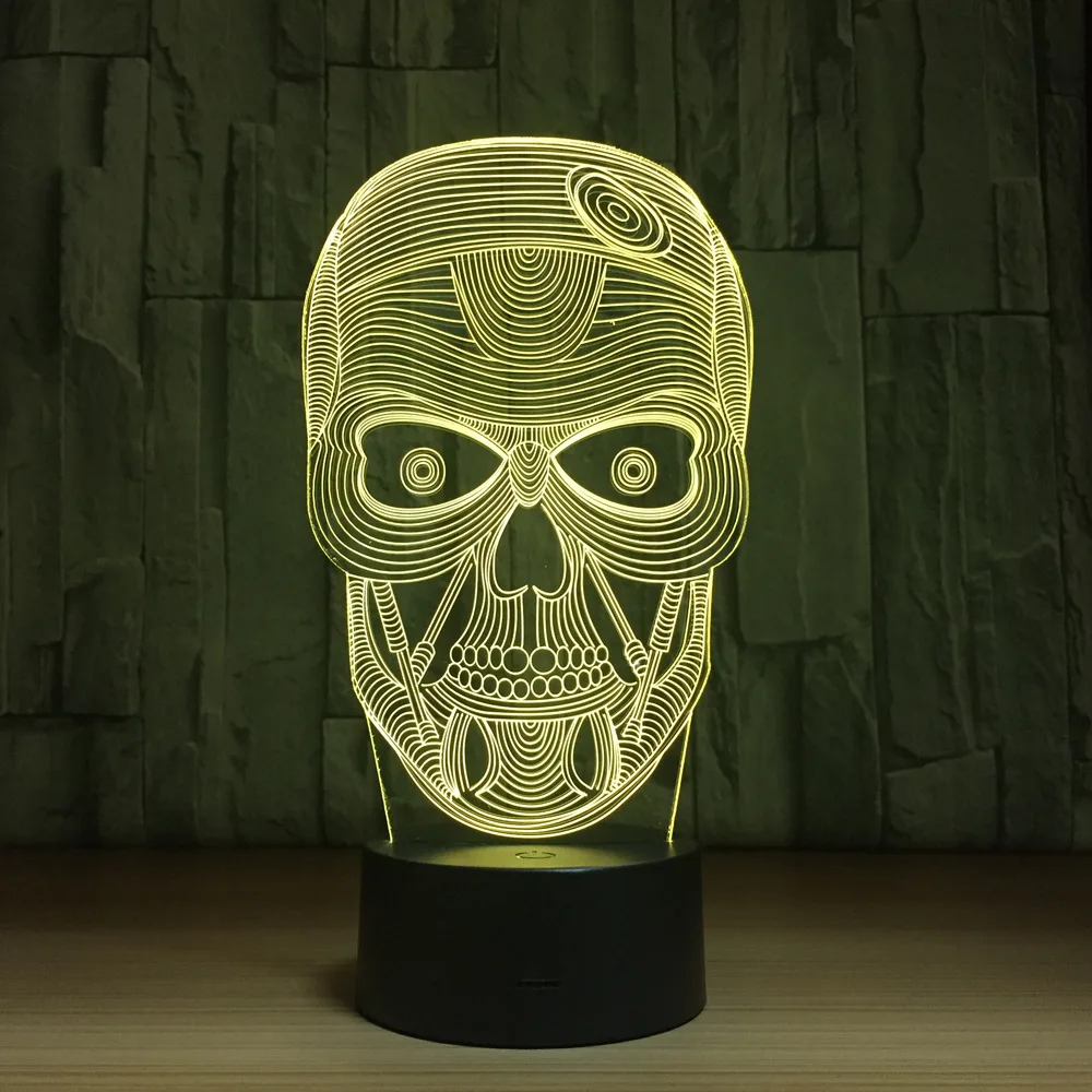 

Horror Skeleton7 Color Lamp 3d Visual Led Night Lights For Kids Touch Usb Table Lampara Lampe Baby Sleeping Nightlight