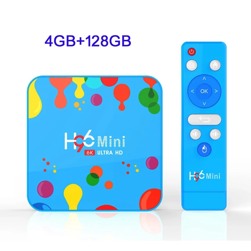 4GB 128GB H96 Мини Allwinner H6 четырехъядерный Смарт ТВ приставка Android 9,0 6K 4GB 32 GB/128 GB 5G Wifi Bluetooth Google плеер Youtube - Цвет: 4GB 128GB