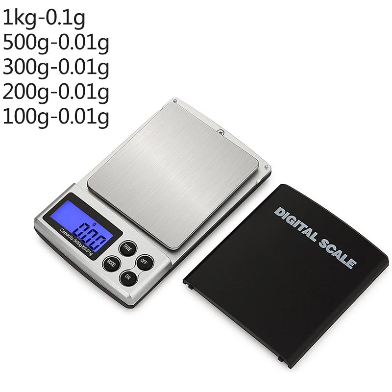 100/200/300/500/1000g 0,01/0,1g Мини цифровые весы для ювелирных изделий с высокой точностью Подсветка Электрический Карманный грамм Вес