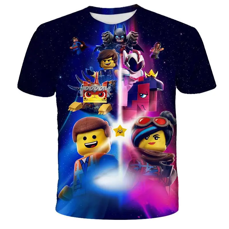 Футболка для мальчиков с объемным рисунком Legoes Ninjago Детская мультяшная футболка