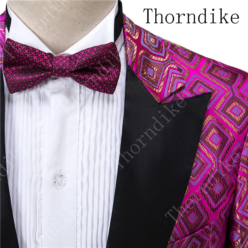 Thorndike Топ Recom мужчины d одна кнопка розовый красный жених смокинг с лацканами с острыми углами Жених мужской смокинг для мужчин(куртка+ брюки