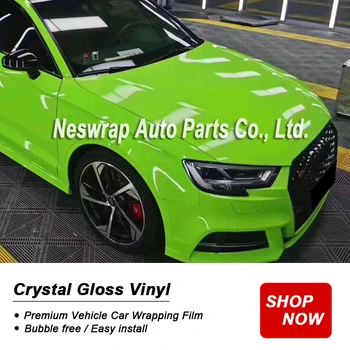 

premium crystal Gloss Green vinyl Wrap Film Wrapping Vinyl Cover Accessory Auto Car Vehicle Car Sticker stretching easy install