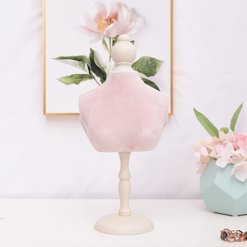 Pink Velvet Fashion Jewelry Display Rack Elegant Jewelry Stand Mannequin Jewelry Holder Necklace Bracelet Anklet Display Storage