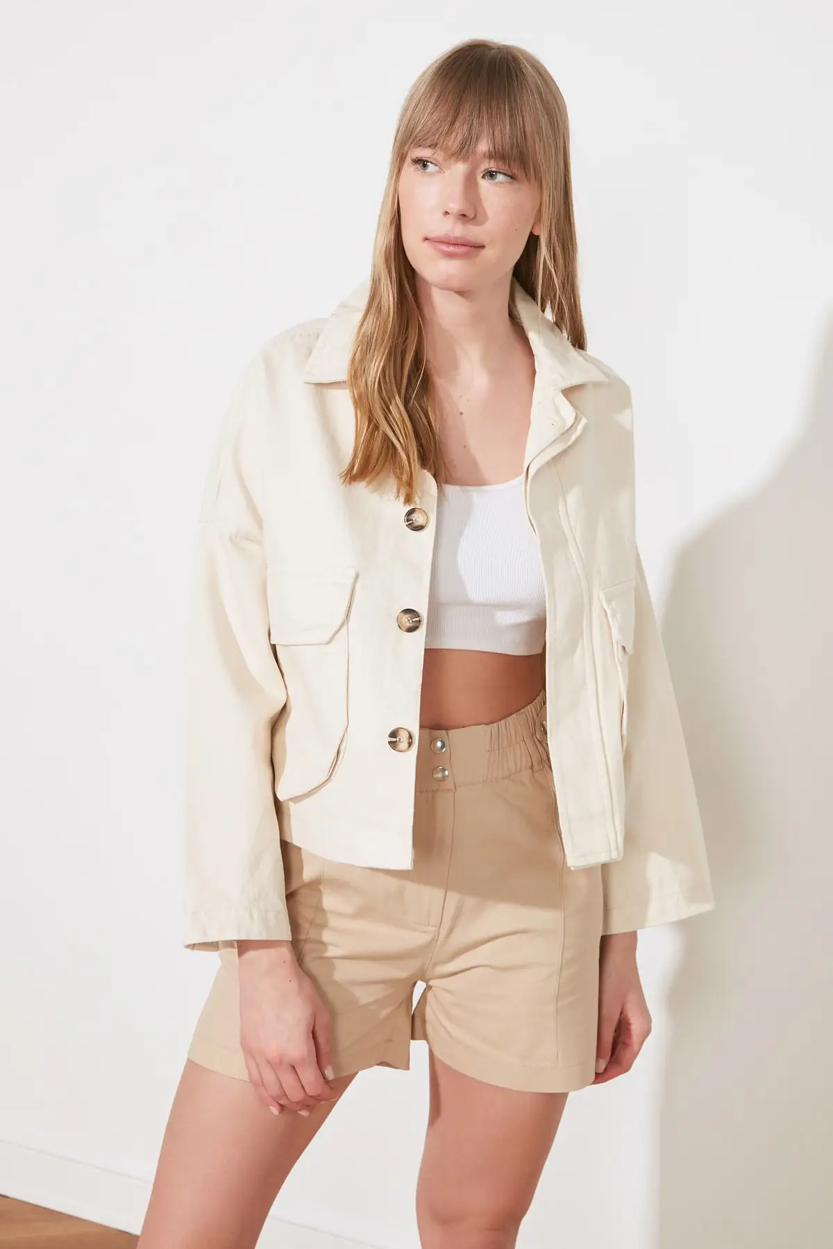 Джинсовая куртка с карманами TWOSS21CE0291 | Женская одежда