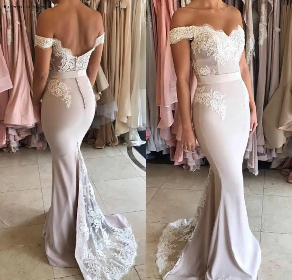 Glamorous Lace Appliqued Mermaid Prom Dresses Sexy Backless Off Shoulders Long Evening Dresses Formal Party Wear Gowns Bridesmaid Dresses  79 (2)