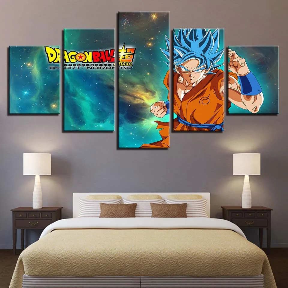 Dragon Ball плакаты на стену изображения для Гостиная картины 5 штук Son Goku Saiyan аниме