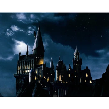 

Magic Castle Witch Wizard Hogwarts Backdrop Photography Halloween Night Moon Background Sorcerer Party Banner Decors
