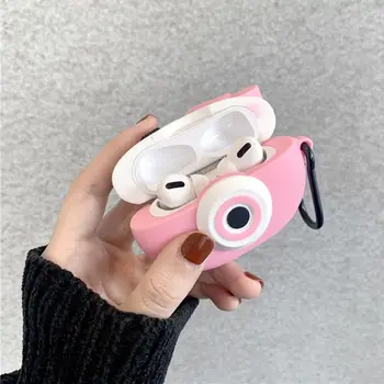 

Pink Camera Pattern Earphone Case Soft Silicone Protective Cover for AirPods Pro