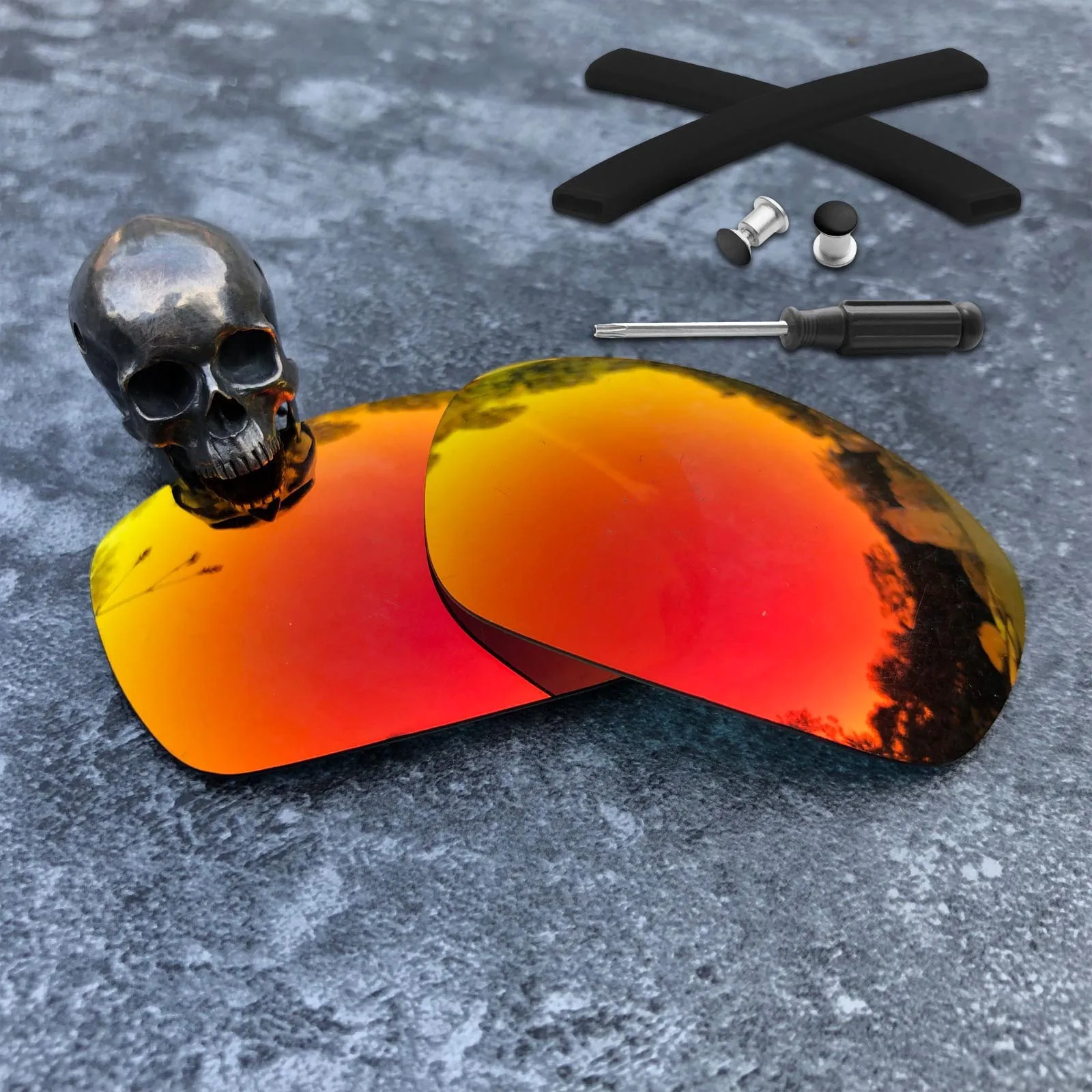 Orange Red Firtox настоящие поляризованные улучшенные Сменные линзы и носки с ушками и болтами и T20 для солнцезащитных очков-Oakley jawbone-несколько вариантов - Цвет линз: Orange Red