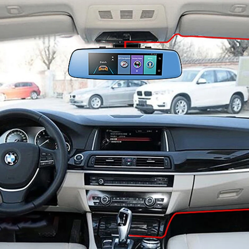 E06 4G Автомобильный видеорегистратор 7,84 дюймов нажмите Adas удаленный монитор зеркало заднего вида с Dvr и камерой Android двойной объектив 1080P Wifi Dashcam