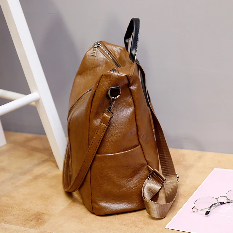 TETHYS Bags for Women Designer Backpacks Women High Quality PU Leather Backpack Large Capacity Travel Backpack Mochila Mujer