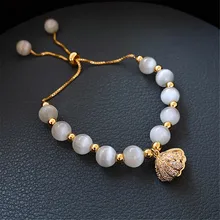 

Gold Plating Opal Bracelet Korean Fashion Shell Pearl Trendy Women Adjustable Ins Bracelet For Girls Female New Arrival 2022