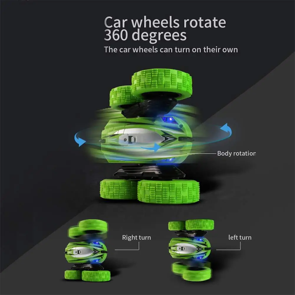 GloryStar 360 градусов вращающийся двухсторонний RC трюк автомобиль с светильник 1:24 модельная игрушка для детей