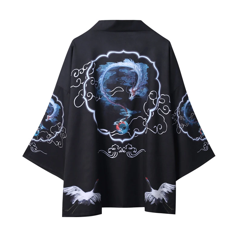 

Yukata Haori Japanese Dragon Kimono Cardigan Men Samurai Costume Asian Clothes Kimonos Mens Shirt Yukata Haori Jacket