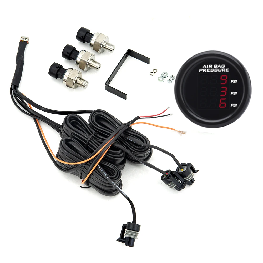 Universal52mmThreeDisplayAirSuspensionPressureGaugeMeterAir