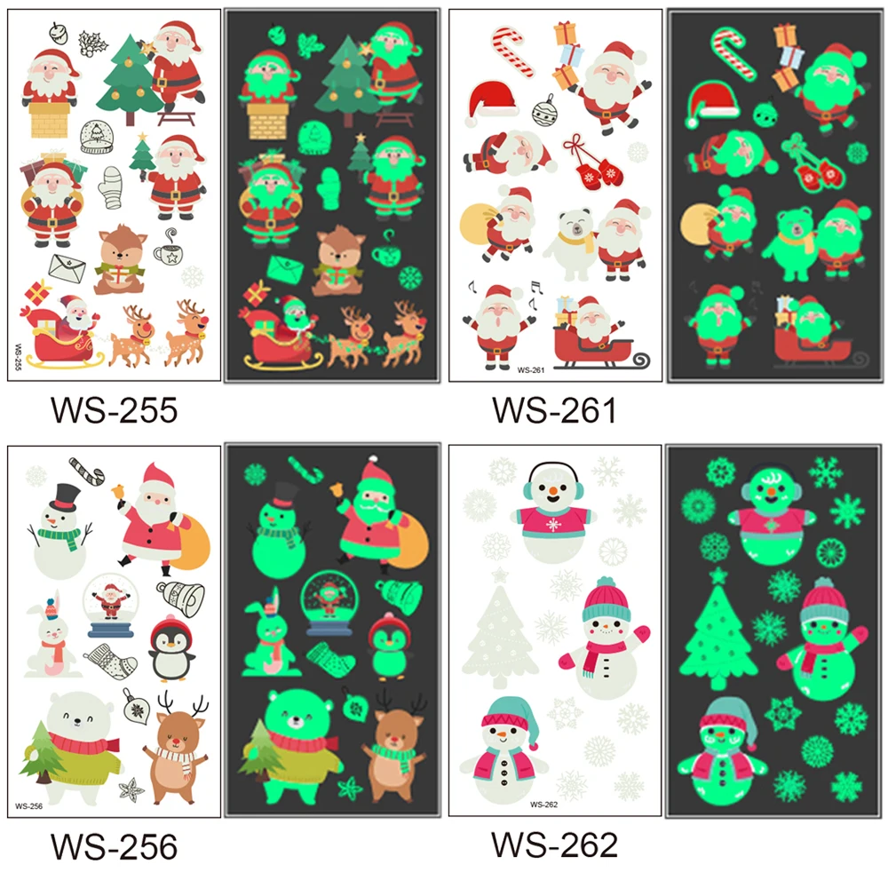 Merry Christmas Санта Клаус DIY стикер s для окон декоративная наклейка на холодильник на стену светится в темноте Рождественская наклейка s