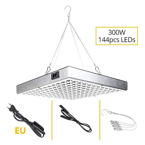 144leds EU Plug Grow Tent Box 150 Вт 300 Вт Панель Светодиодный светильник для выращивания растений полный спектр Фито лампа Fitolampy Крытый травы огни для цветов - Испускаемый цвет: 144leds EU Plug