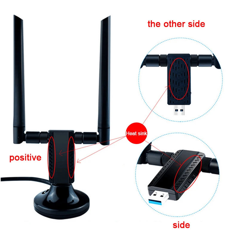 Wi Fi адаптер 1900 Мбит/с USB два диапазона внешний ресивер 802.11b/G/N|Сетевые карты| |