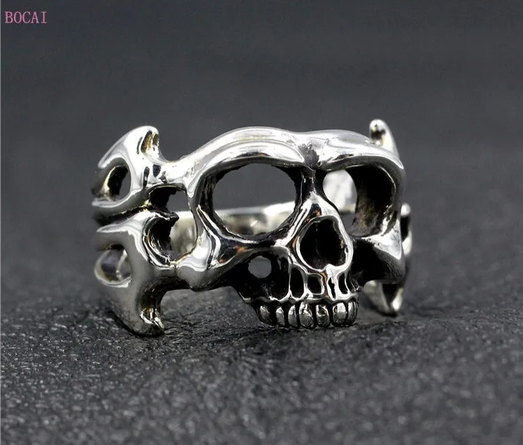 Новинка, модное кольцо в виде маленького дьявола, 925 пробы, серебро, тайское серебро, ручная работа, готический панк стиль, мужские стильные кольца для мужчин