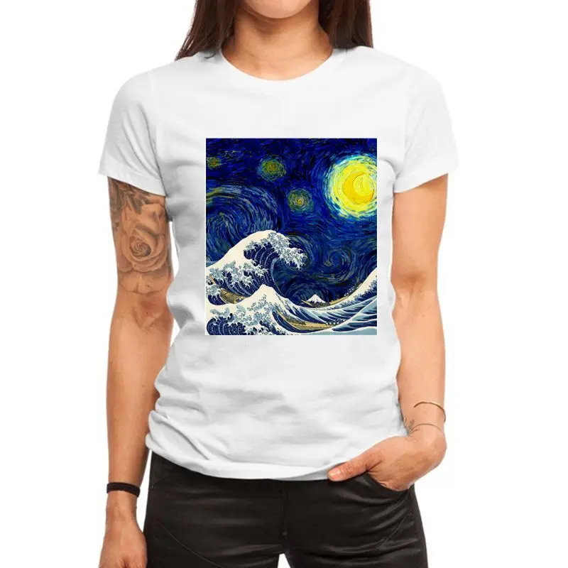 Vintage abstract oil painting Print Women t shirt Summer Plus Size Short Sleeve O Neck Women t-shirt Female TShirt Tops