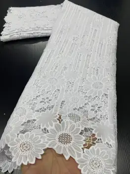 

White Guipure Lace Excellent Embroidered African Cord Lace Fabric 2020 High Quality Lace Nigerian Lace Fabrics Sewing YA3396B-1