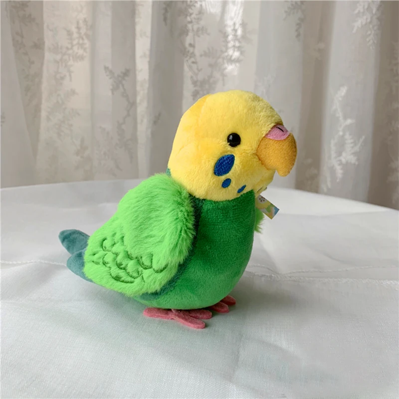 14cm Cockatiel Plush Toys Soft Real Life Budgie Lovebird Stuffed Animals Toy Budgerigar Birds Stuffed Toys Gifts For Kids - Color: Yellow 18CM Height
