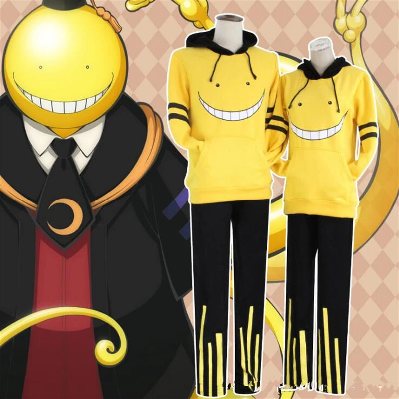 Бесплатная доставка убийство classr korosensei желтый свитер Повседневное костюм платье Косплэй Хэллоуина вечерние высокое качество