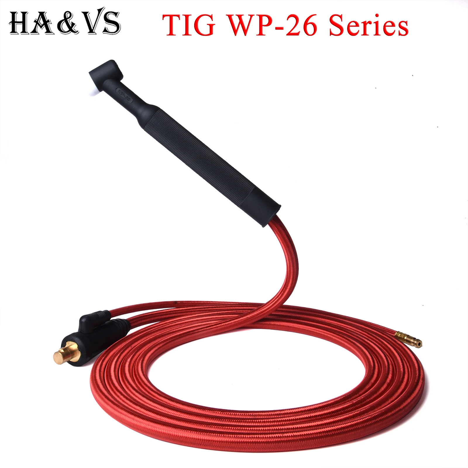 WP26 Quick Connect TIG Welding Torch Gas-Electric Integrated Red Hose Cable Wires 4M 35-50 Euro Connector 13.12FT