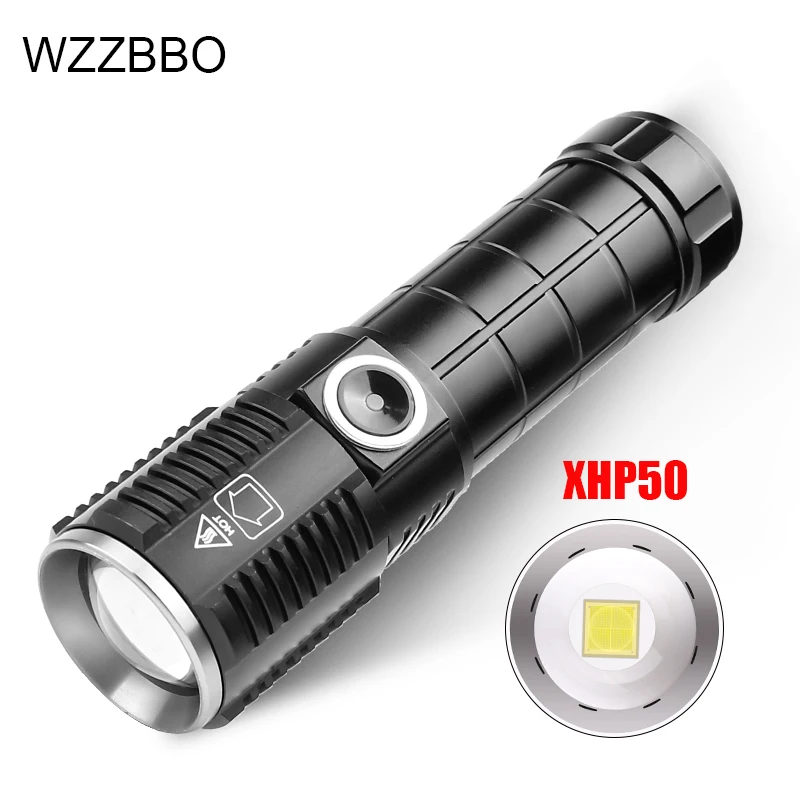 

XHP50 tactical flashlight rechargeable lantern camping self defense lantern torch lighter edc olight 18650 battery