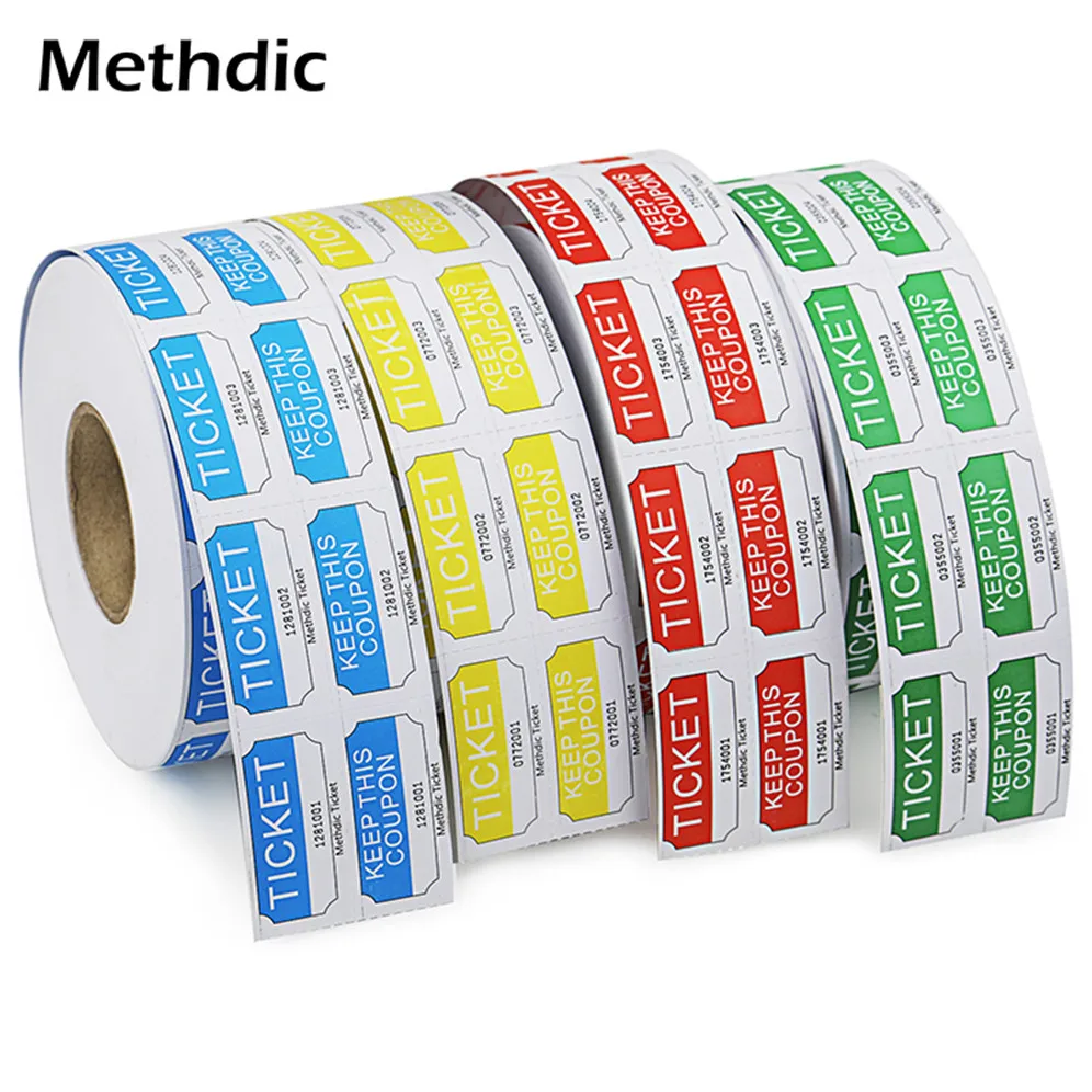 Methdic 1000 Tickets Per Roll Coupon Raffle Ticket Roll Paper Party Ticket