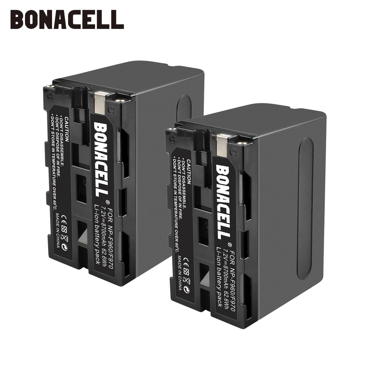 2 Pack Battery Bonacell 7,2 V 8700 мА/ч, NP-F960 NP-F970 NP F960 F970 F950 Батарея для sony PLM-100 CCD-TRV35 MVC-FD91 MC1500C L50 - Цвет: 2 Pack Battery