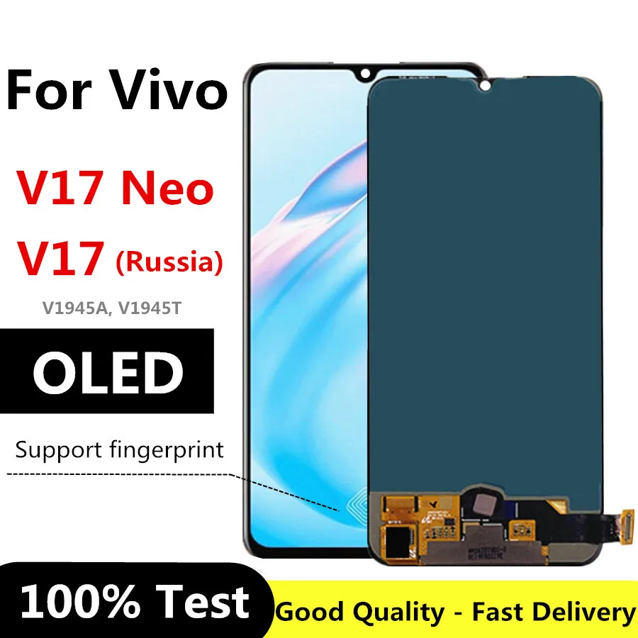 ЖК-дисплей 6 38 дюйма OLED для vivo V17 Neo кодирующий преобразователь сенсорного экрана в