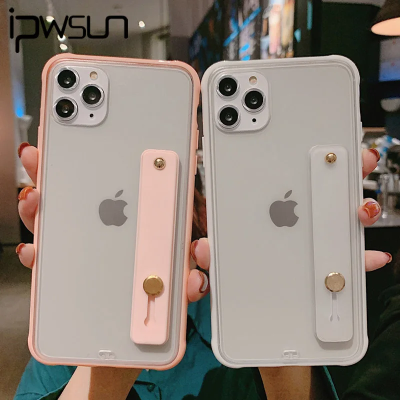 Прозрачный чехол iPWSOO на запястье для телефона iPhone 11 Pro Max XS XR X 8 7 6s 6 Plus