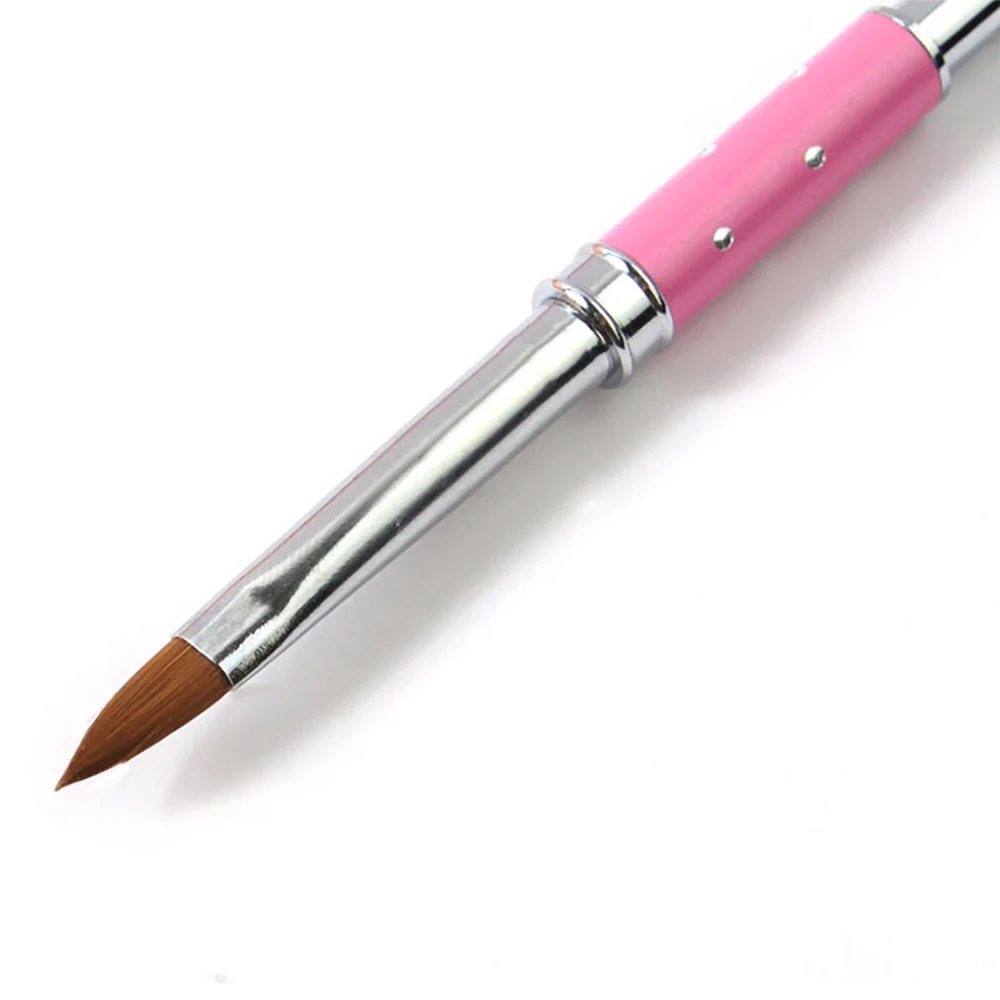 1pc Professional Nail Drawing Brush Acrylic Metal Handle Manicure Pen Powder Painting Liner Pen DIY Nail Art Tools Accessories