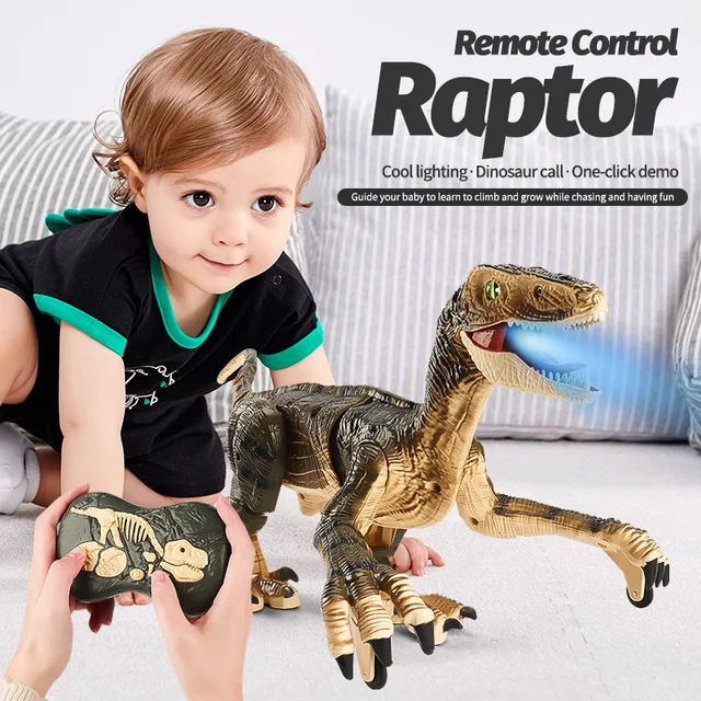 Roclub RC Dinosaur Remote Control Dinosaurs Excavation Jurassic Animals Robot Sound Light Electric Walking Dinosaur Toys Gift 1