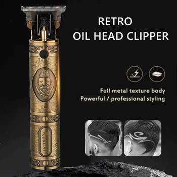 

Electric Hair Clippers Engraving Marks Gradient Trimmer Push USB Rechargeable T-Blade Trimmer Hair Style Tool For Men
