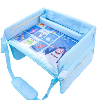 Модернизированный многофункциональный автомобильный поднос для детского сиденья, водонепроницаемый Настольный поднос для автомобильного сиденья, детские игрушки, держатель для младенцев, мультяшный забор для малышей - Цвет: 03
