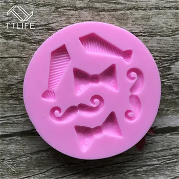 

TTLIFE 6 Holes Tiny Bow Tie Mustache Silicone Mold Fondant Cake Decorating DIY Tools Pastry Chocolate Biscuit Craft Baking Mould