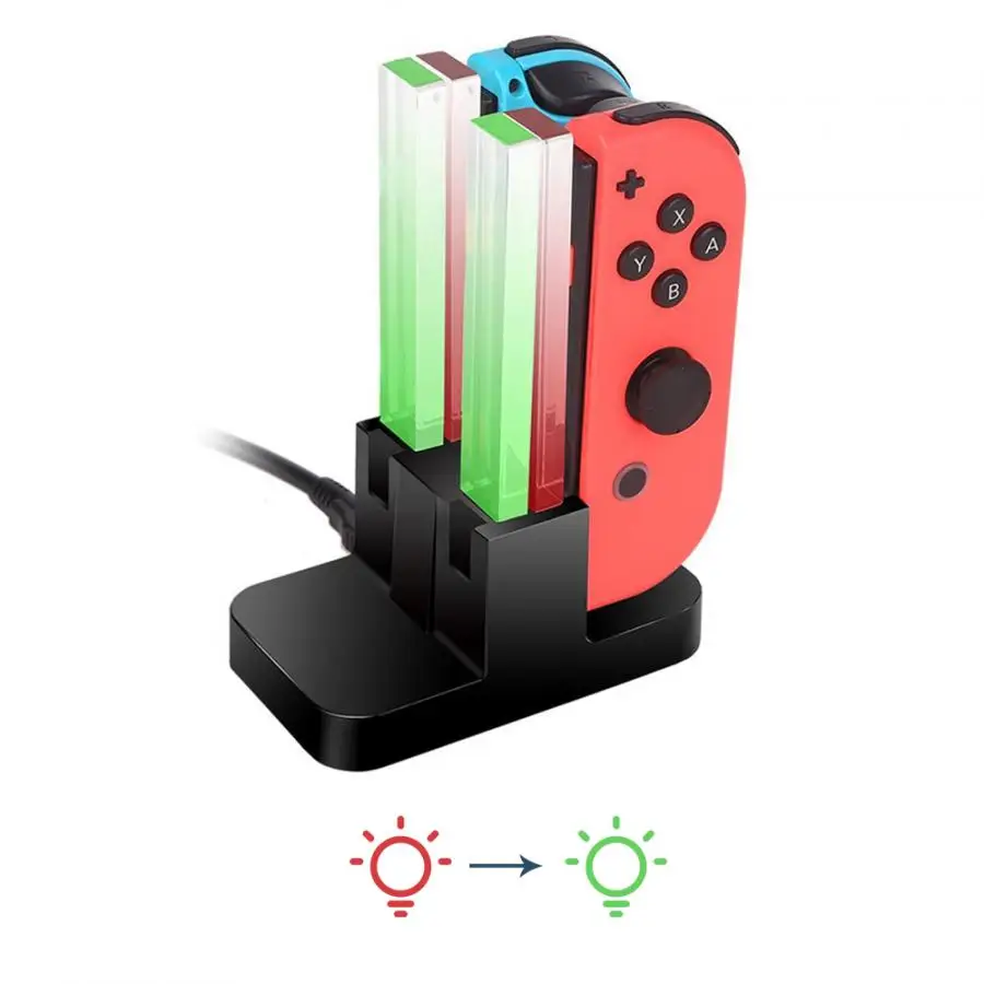 4 в 1 зарядная док-станция для kingd Switch Joy-con контроллер цветной светодиодный зарядное устройство Зарядная база для Switch Pro геймпад зарядная подставка