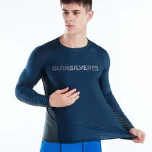 Swimsuit Rashguard Driving T-Shirt Surf Long-Sleeve Uv-Protection Lycra Quick-Dry Men