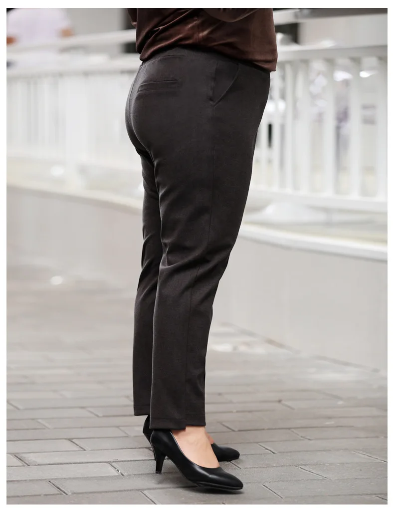 TUHAO 7XL 6XL 5XL 4XL размера плюс женские брюки повседневные женские черные брюки большого размера осенние черные брюки с карманами для офисных леди