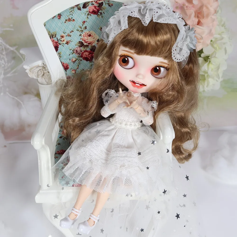 ICY Blyth кукла с нарядами Smilling ртом резные губы матовое лицо сустава тела 1/6 bjd, licca, pullip