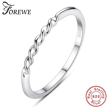 

Authentic 925 Sterling Silver Finger Ring Sparkling Twisted Lines Rings for Women Wedding Promise Jewelry Ring Christmas Gift