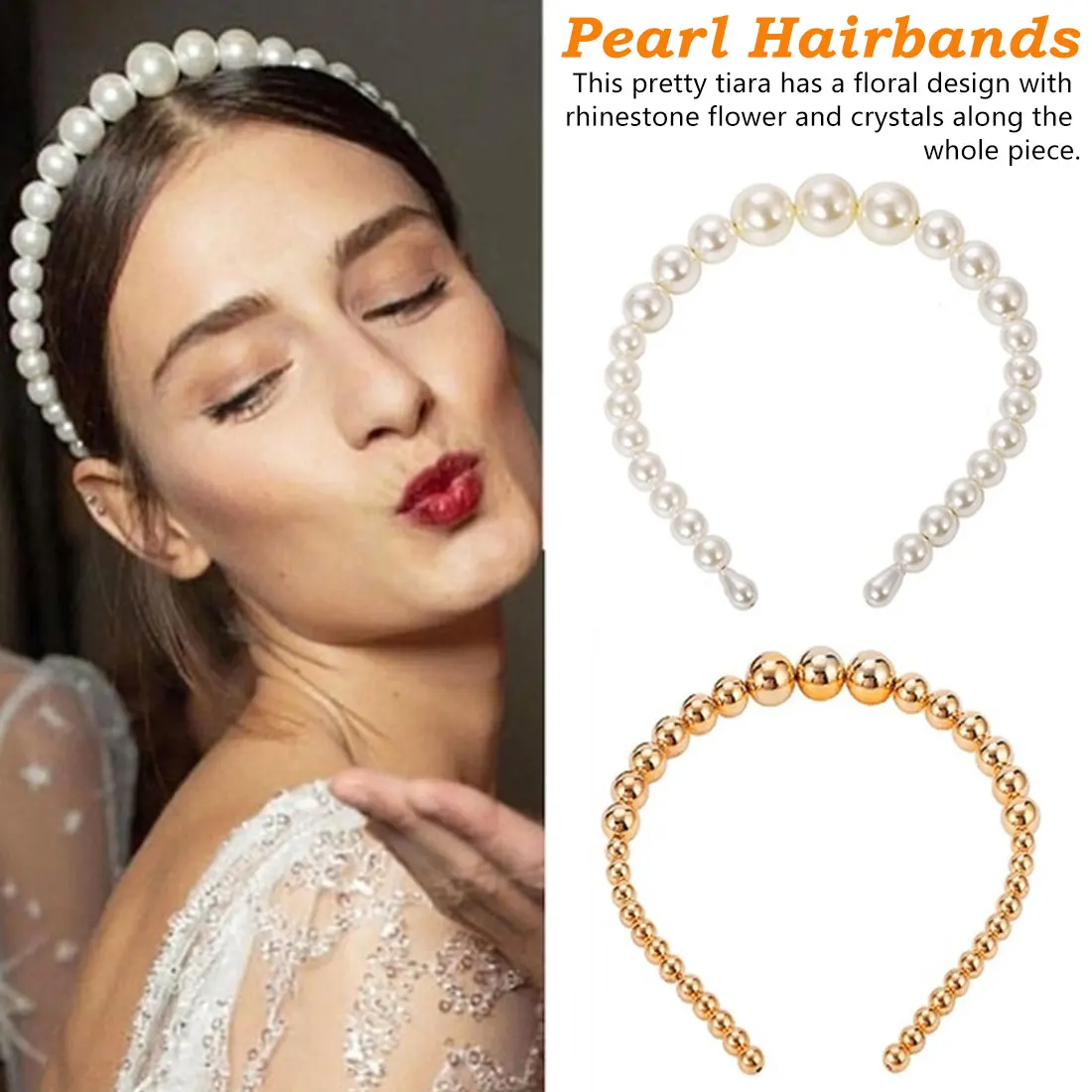 Повязки для волос вечерние жемчужные аксессуары для волос для девочек уникальное Новое поступление тренд Мода роскошный большой обруч жемчужный для женщин повязка для волос