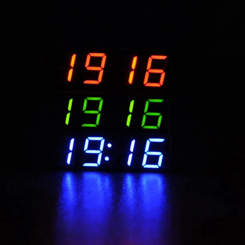 12 В Автомобильные аксессуары цифровые светодиодные электронные часы время температура цифровой вольтметр автомобильные часы Saat аксессуары для авто