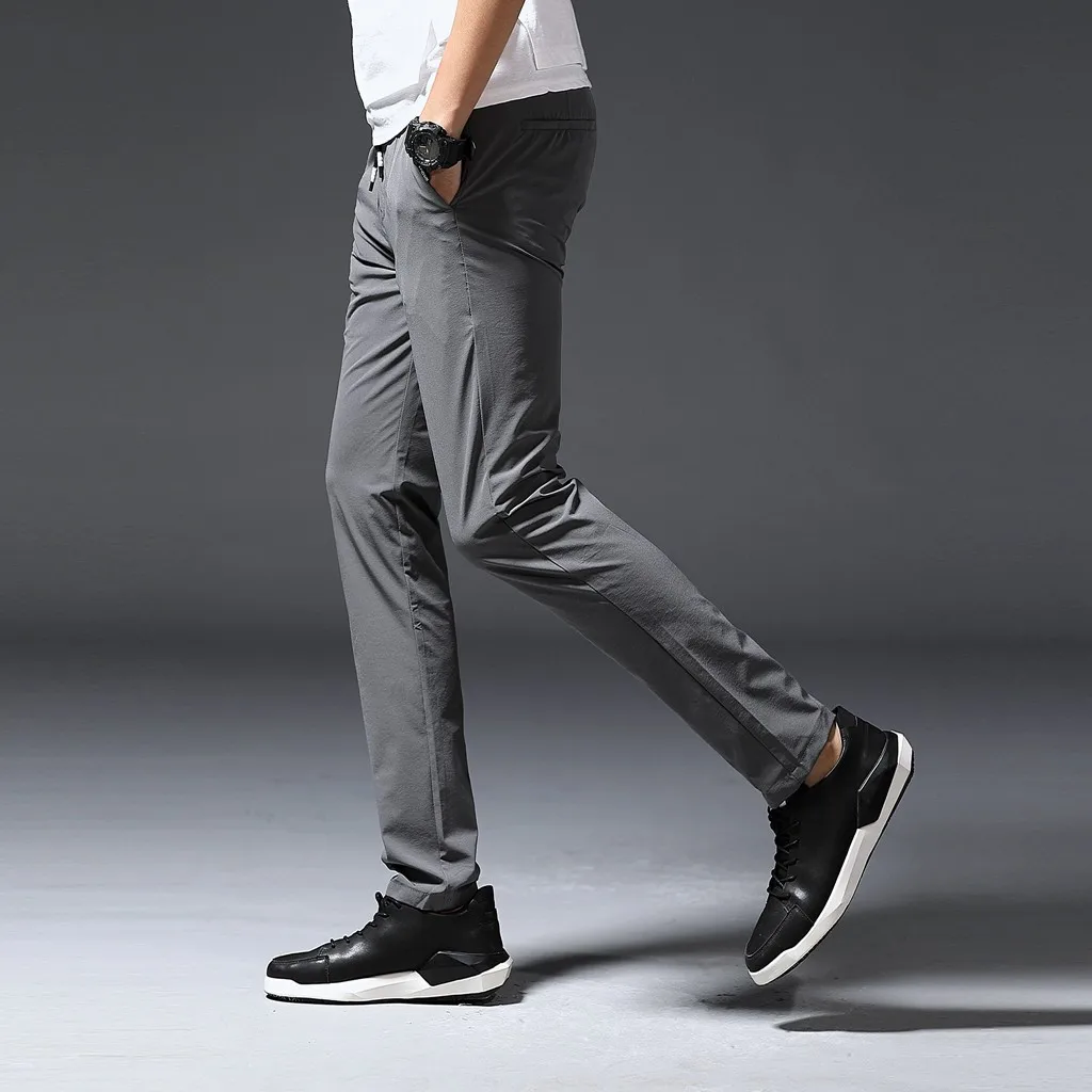 Vogue Jogger мужские новые стильные модные однотонные повседневные Прямые тактические штаны с завязками длинные брюки